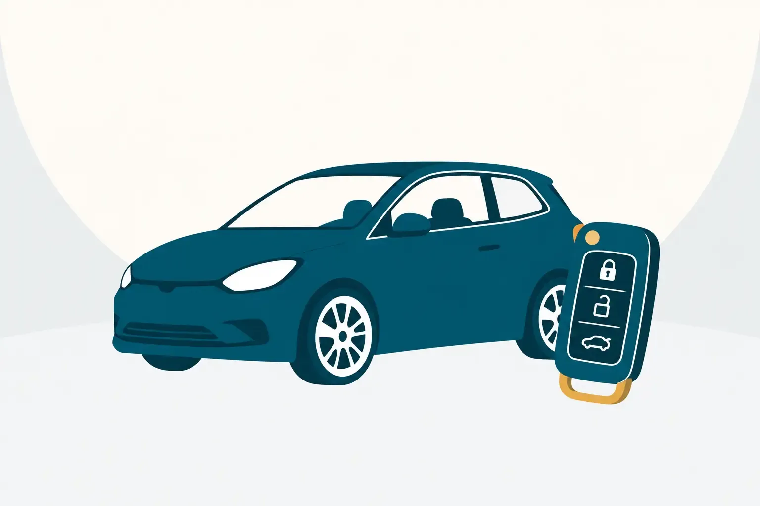 Abstrakte Illustration eines Autos mit Funkschlüssel