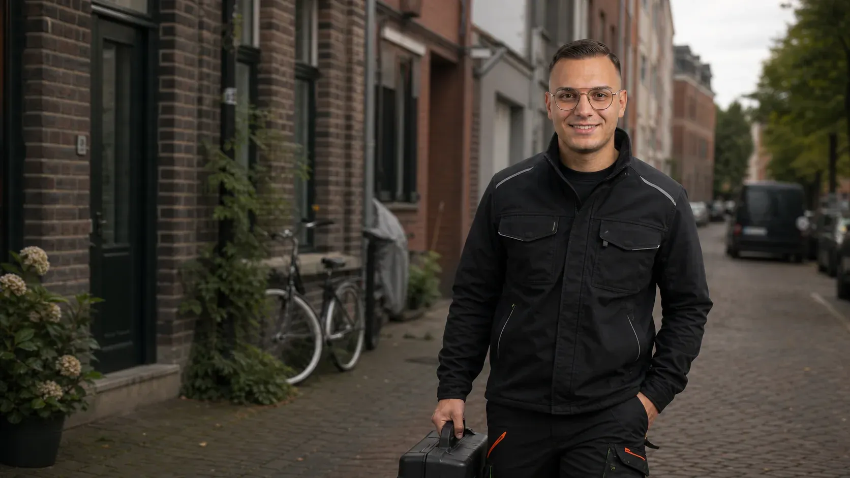 KI-generierte Szene mit Anis Ziani in einer Kulisse von Krefeld