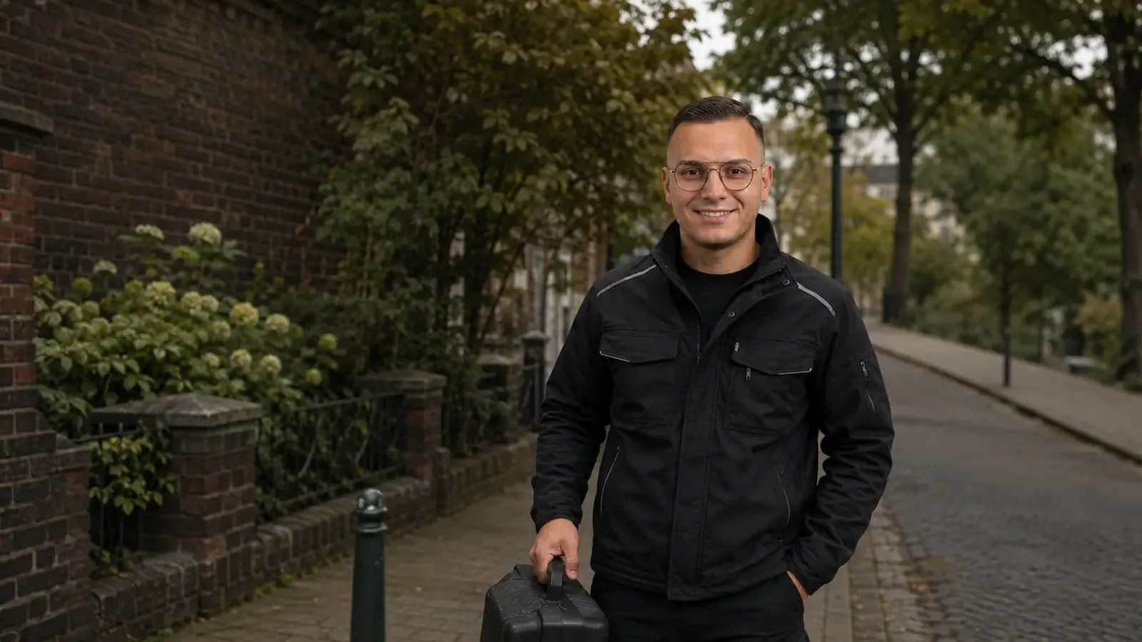 KI-generierte Szene mit Anis Ziani in einer Kulisse von Mönchengladbach
