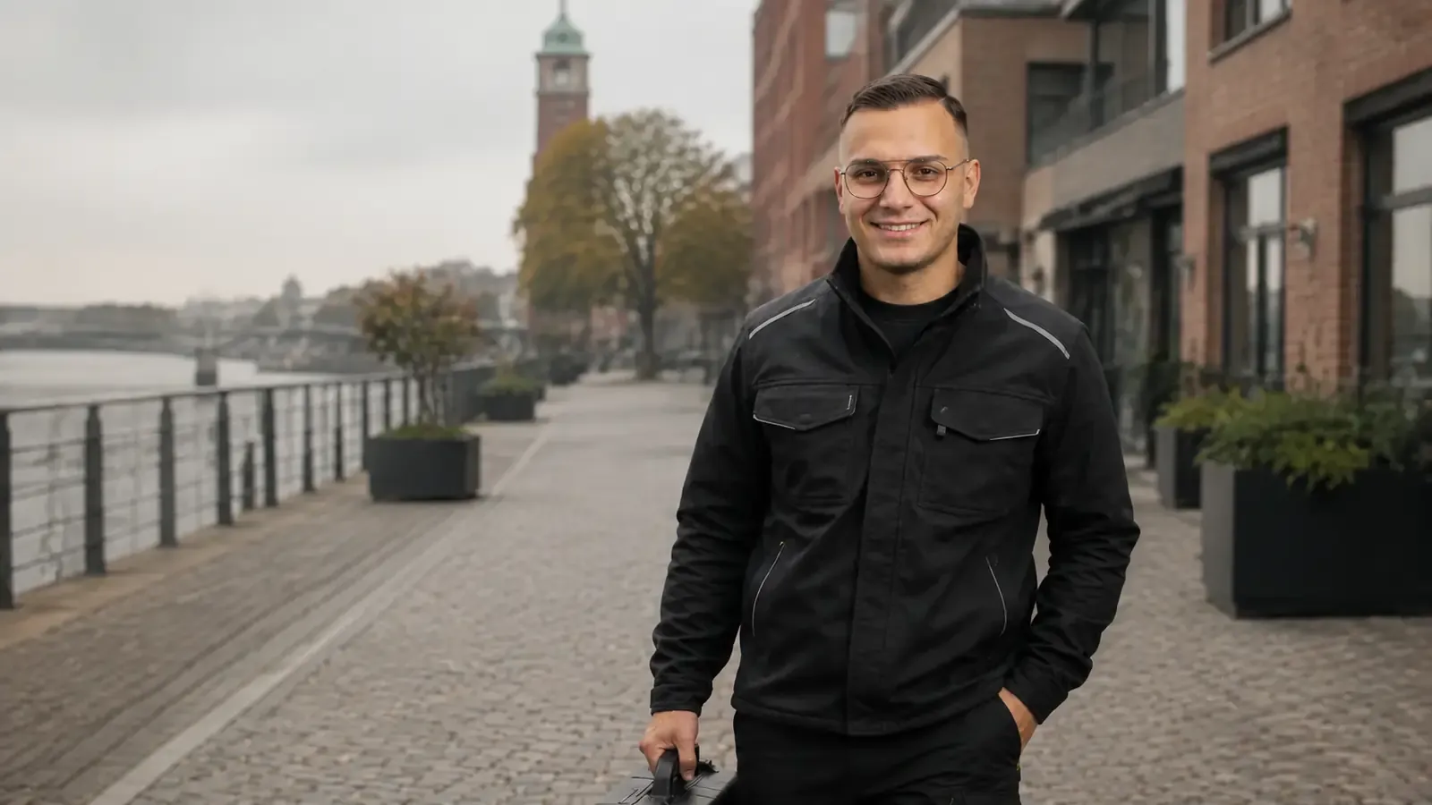 KI-generierte Szene mit Anis Ziani in einer Kulisse von Neuss